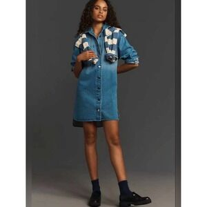 porridge denim dress | Dresses | Dark Blue Mini With Rosette Detail Sleeve denim Gap Womens Blue Dress MSS-26 A modest Select a Color or Fabric:Custom Color
